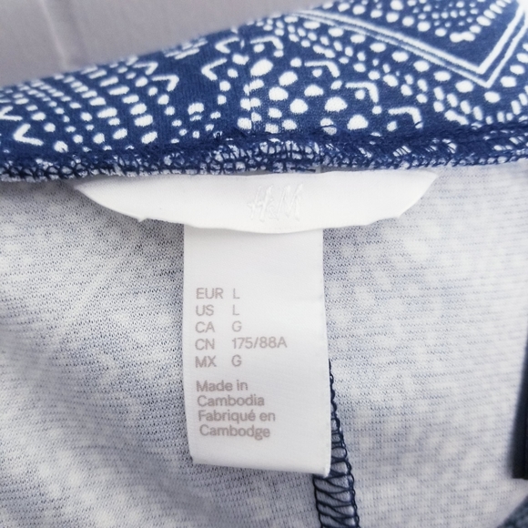 H&M Skirt Women Size Large Blue Cream - Picture 2 of 12